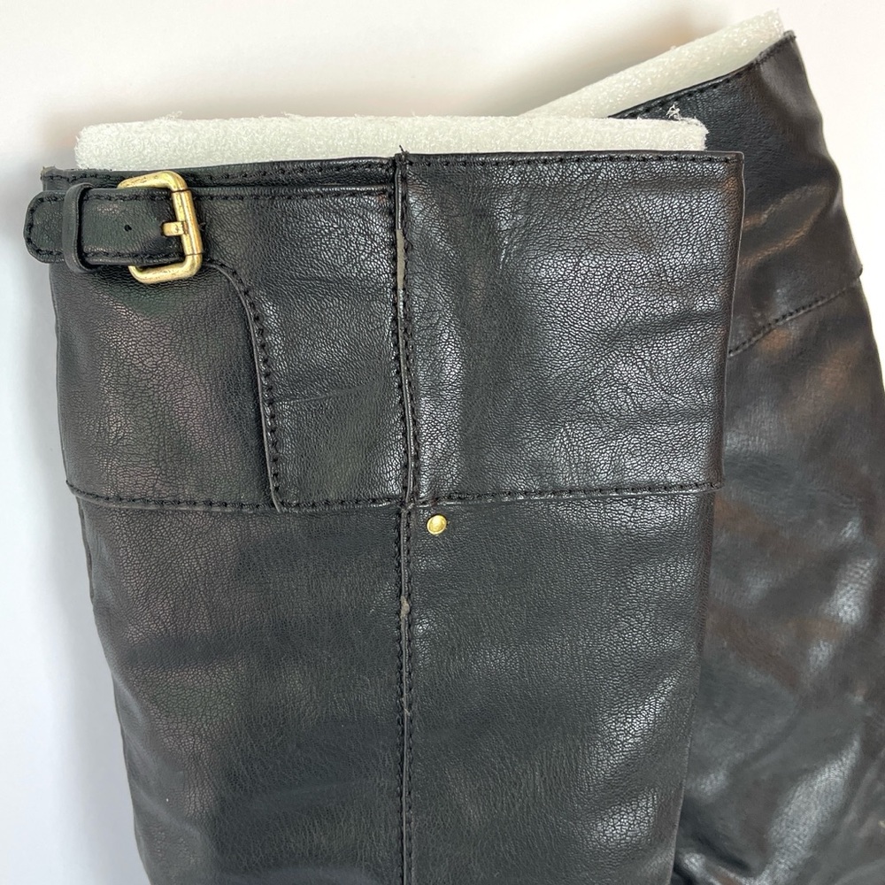 BLACK RIDING BOOTS WITH GOLD BUCKLE DETAIL - Picture 6 of 11